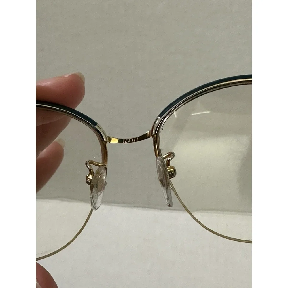Tura Mod 433 Gold Oval Half-Rimmed 53‎ 17 Metal glasses Frames Japan vintage